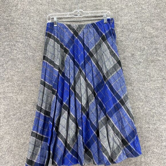 Parsons Place Skirt Women M Medium Blue Geometric Maxi Long  Mid Rise Wool - Picture 3 of 10